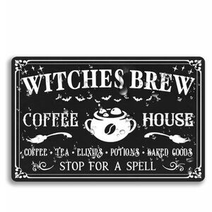 Witch House Coffee Vintage Metal Sign Decor